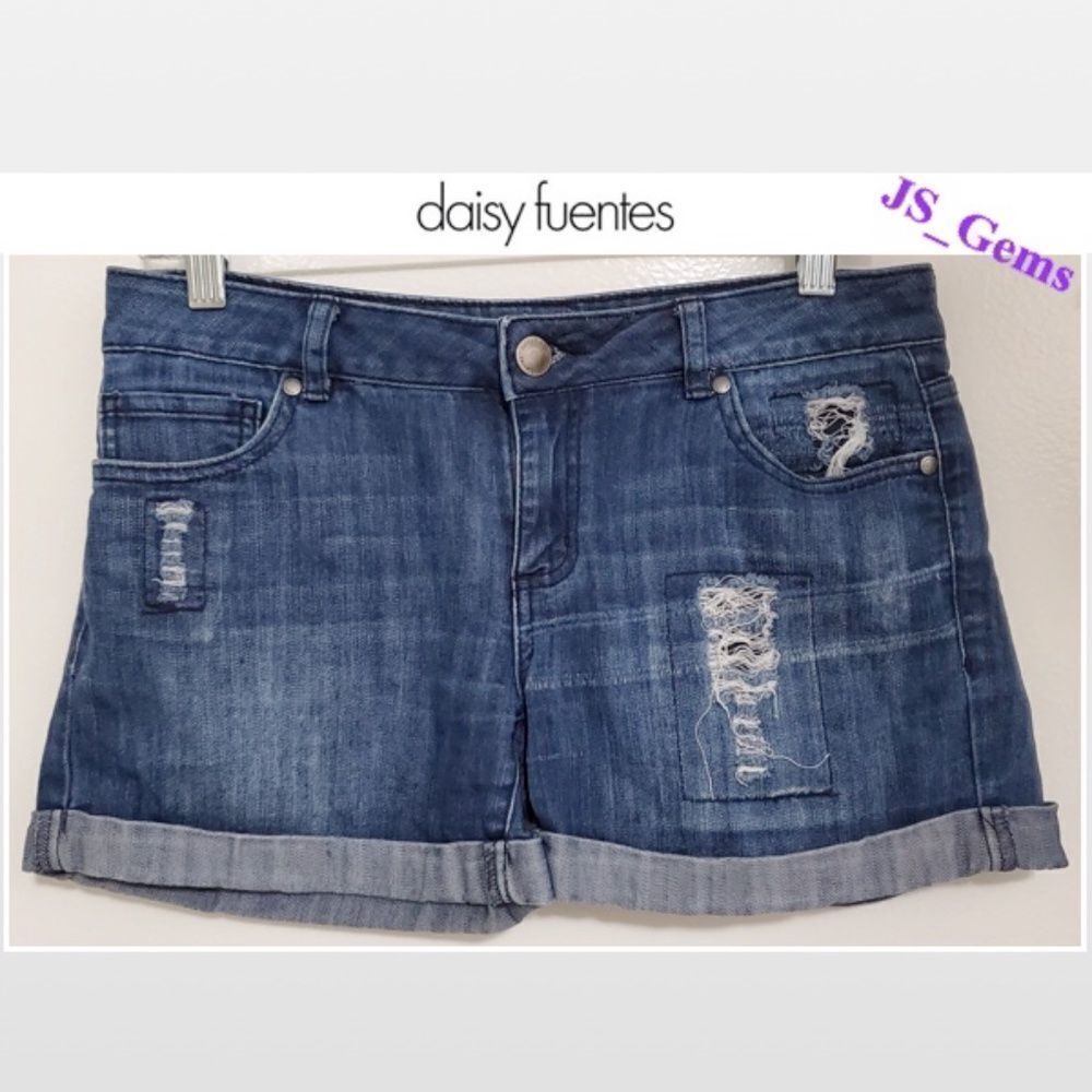 Blue Jean Shorts Distressed Ex Boyfriend